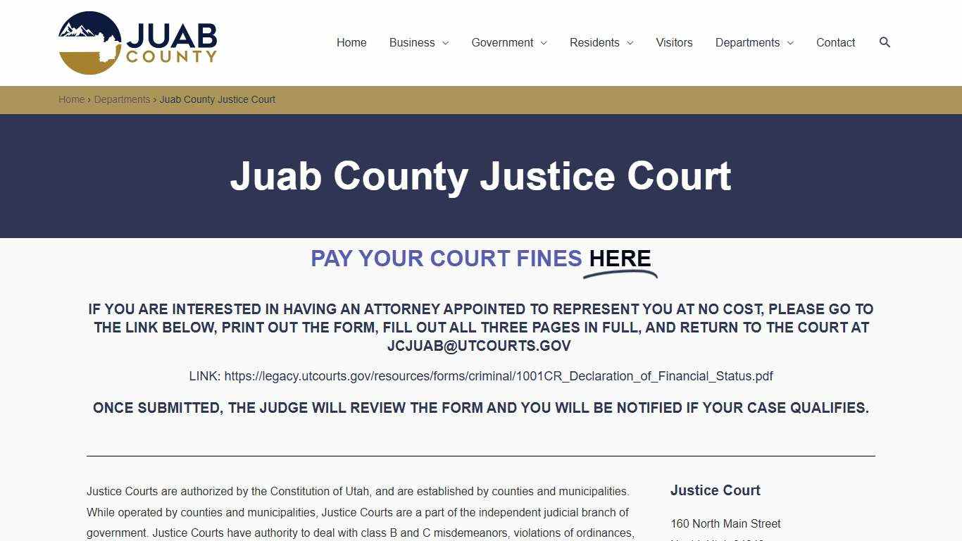 Juab County Justice Court – JuabCounty.Gov
