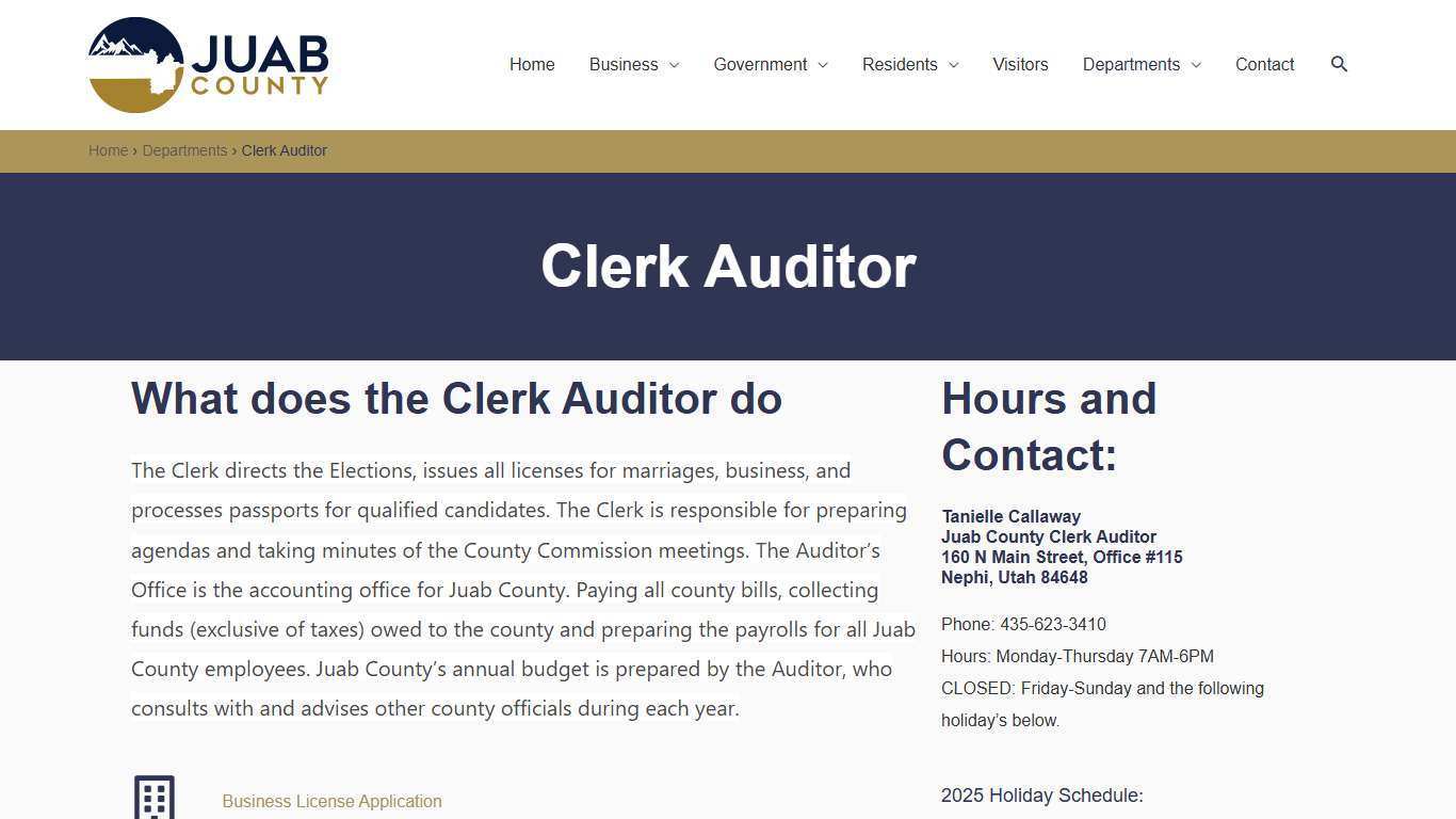Clerk Auditor – JuabCounty.Gov